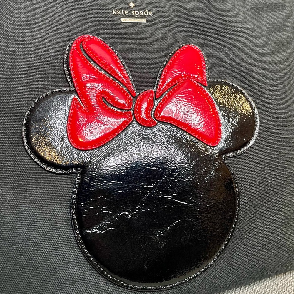 Kate Spade Disney Minnie Mouse Francis Tote Bag Patent Mouse Stripe Interior - Picture 11 of 12